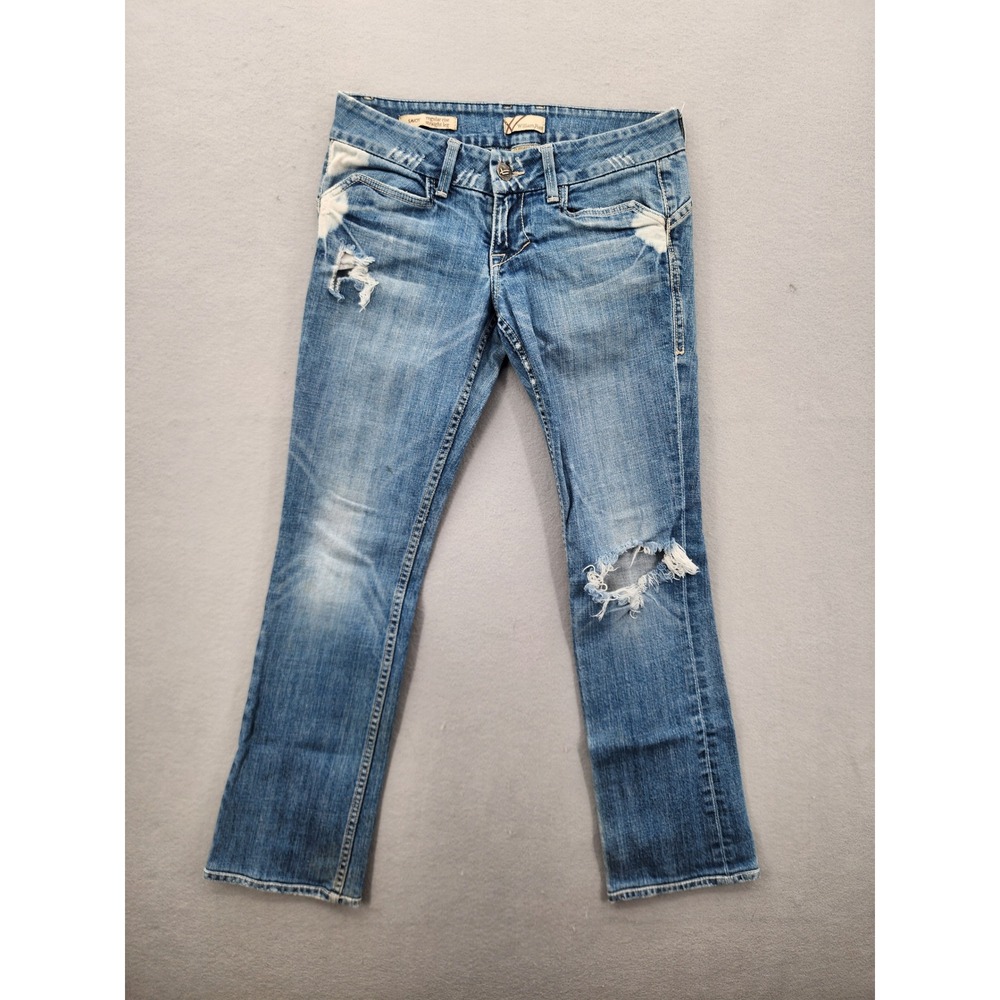 William Rast Savoy Straight Leg Distressed Jeans Blue Ripped Denim Size 27 USA